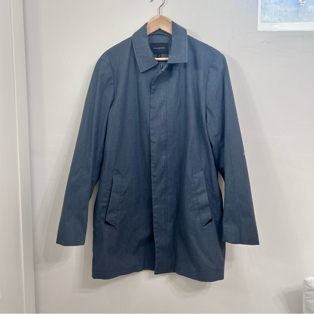 Banana republic men’s trench slate blue gray size medium